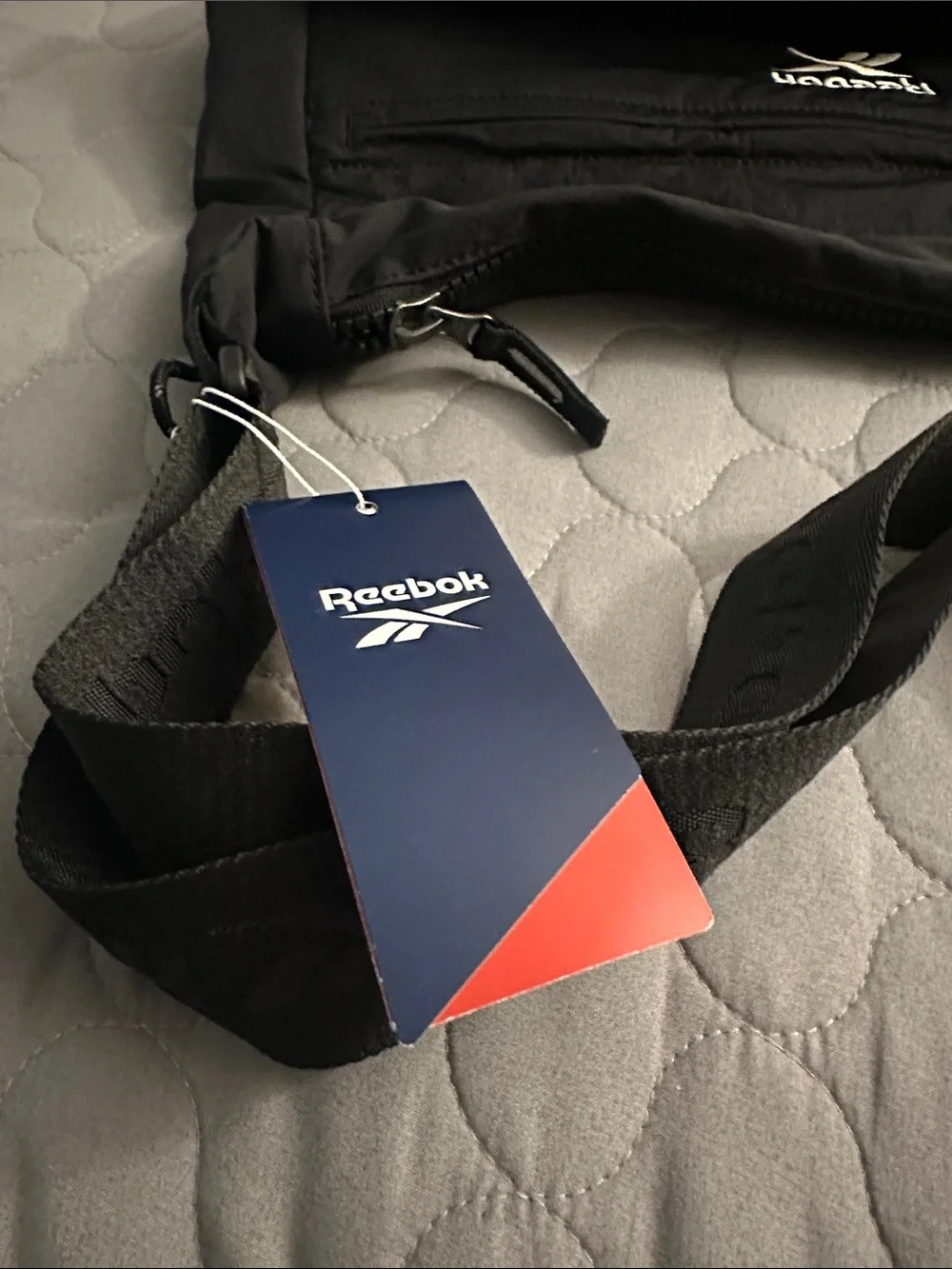 Reebok Black Messenger Bag with White Logo